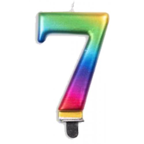 Jumbo Numeral Candle RAINBOW SEVEN #431237 Each