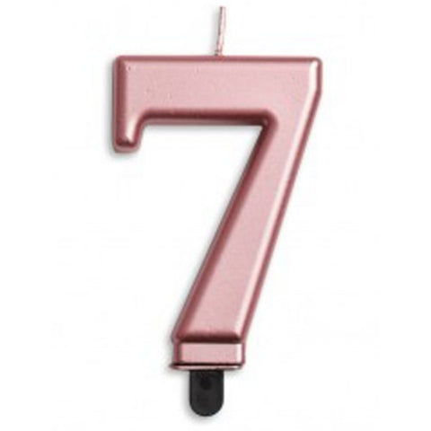 Jumbo Numeral Candle ROSE GOLD SEVEN #431277 Each