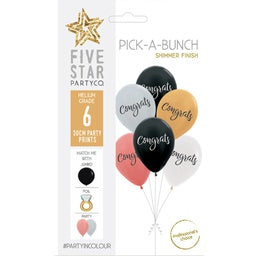 30cm Pick A Bunch CONGRATS Met Assorted pack of 6 #750083