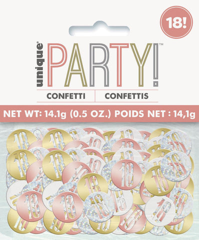 14g Foil Confetti Rose Gold Age 18 #M84946