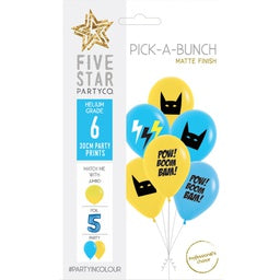 30cm Pick A Bunch Super Hero BOY pack of 6 #750088