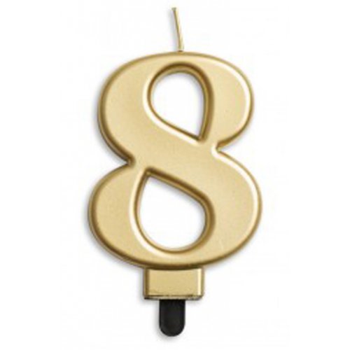 Jumbo Numeral Candle GOLD EIGHT #431268 Each