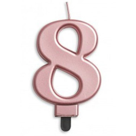 Jumbo Numeral Candle ROSE GOLD EIGHT #431278 Each