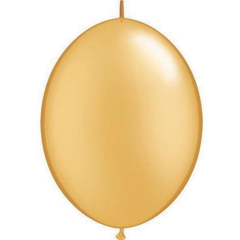 15cm Quick Link Gold Qualatex Quick Link Balloons #90267 - Pack of 50 SPECIAL ORDER ITEM