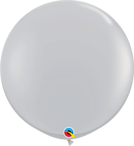 90cm Round Grey Qualatex Plain Latex #92300 - Pack of 2