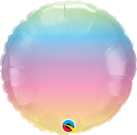 45cm Round Foil Ombre Pastel Plain #97430 - Each (Pkgd.)