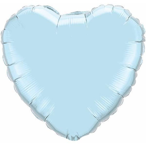 45cm Heart Foil Pearl Light Blue Plain Foil #99346 - Each (Unpkgd.)