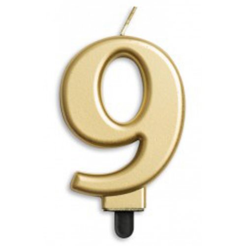 Jumbo Numeral Candle GOLD NINE #431269 Each