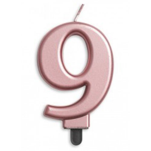 Jumbo Numeral Candle ROSE GOLD NINE #431279 Each