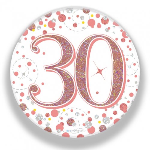 BADGE 75mm FIZZ B'day 30th Rose Gold #OT654341