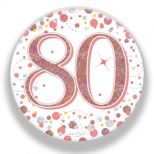 BADGE 75mm FIZZ B'day 80th Rose Gold #OT654402