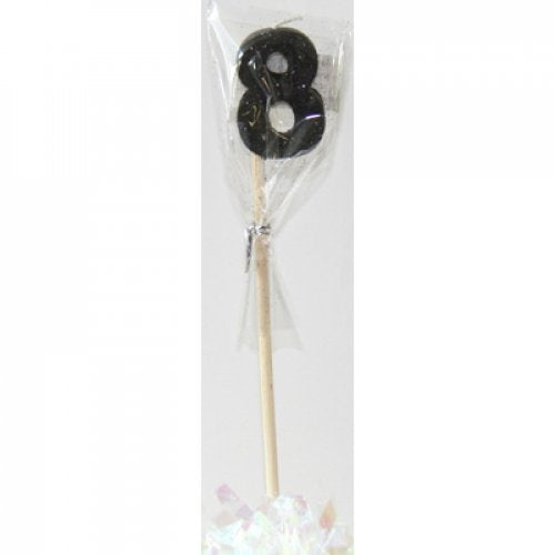 Long Stick Candle Eight Black #447408 Each