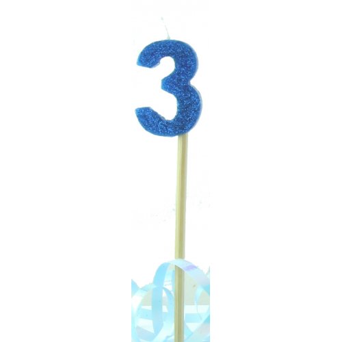 Long Stick Candle Three Blue #447703 Each