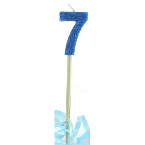 Long Stick Candle Seven Blue #447707 Each