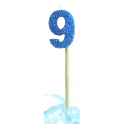 Long Stick Candle Nine Blue #447709 Each