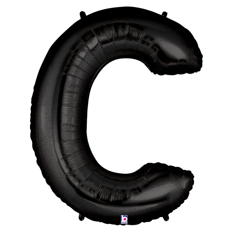 100cm Letter Foil Letter C BLACK - Each (Pkgd.)