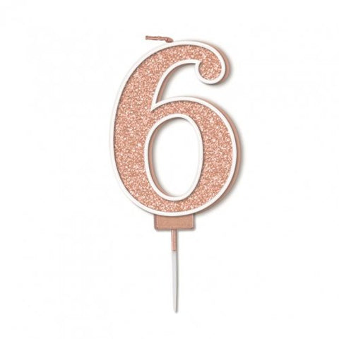 CANDLE 7.5cm Sparkling Fizz #6 Rose Gold Pack 1 #656062