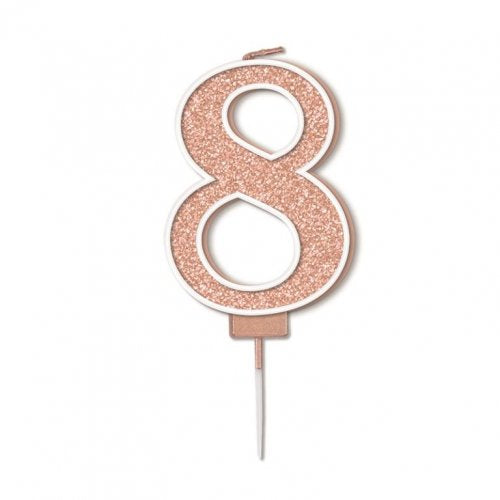 CANDLE 7.5cm Sparkling Fizz #8 Rose Gold Pack 1 #656086