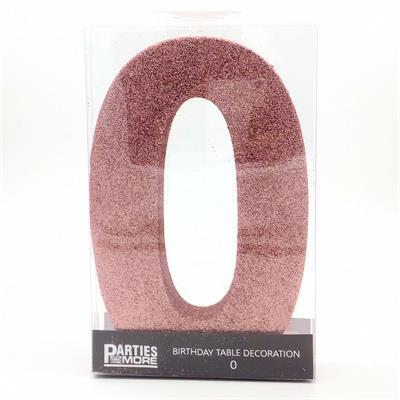 Centrepiece Foam Glitter Number 0 Rose Gold #PM630300-RG - Each