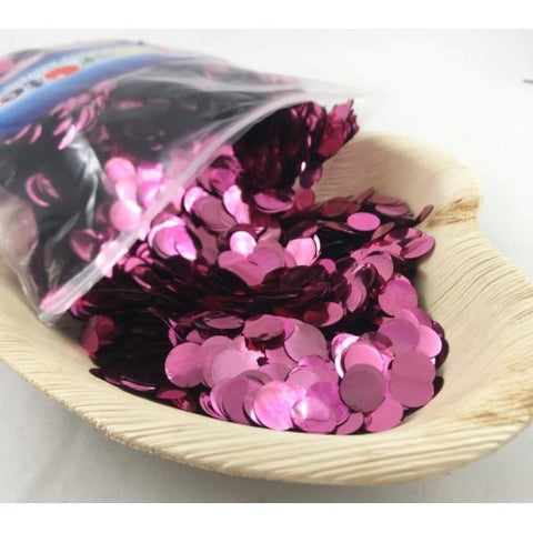 Confetti 1cm Metallic LIGHT PINK 250 grams #204612 - Resealable Bag