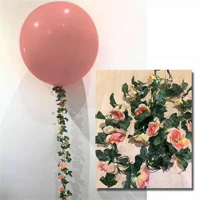 Flower Garland Light Up 2.4m Large Roses