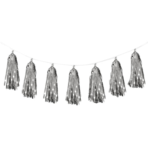 FS Tassel Garland SILVER Metallic Foil 12Pk 3m #FS5203AMSP