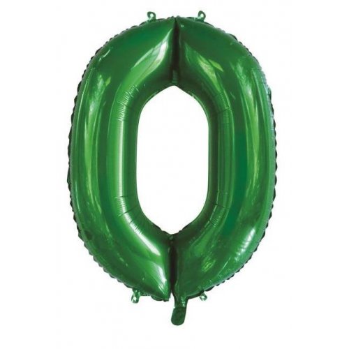 86cm Number Foil Number Zero Green #213830 - Each (Pkgd.)