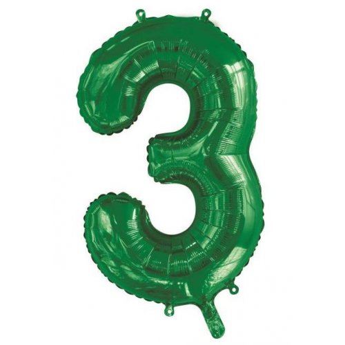 86cm Number Foil Number Three Green #213833 - Each (Pkgd.)