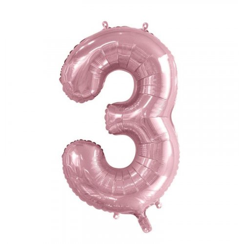 86cm Foil Number Three Light Pink #AP213763 - Each (Pkgd.)