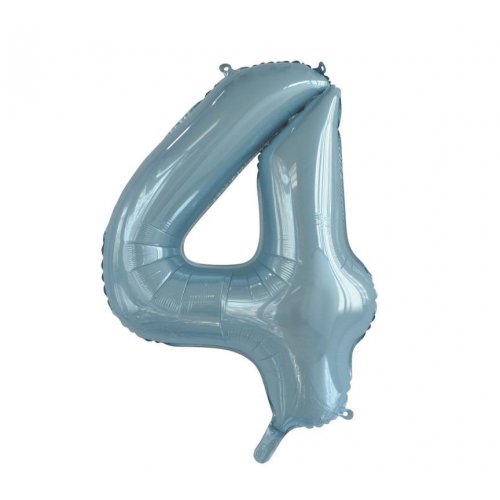 86cm Foil Number Four Light Blue #AP213754 - Each (Pkgd.)