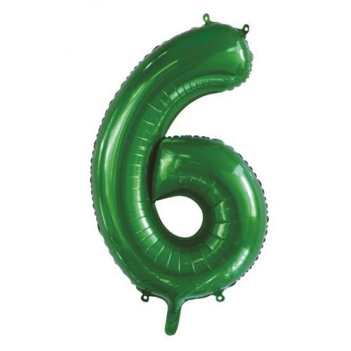 86cm Number Foil Number Six Green #213836 - Each (Pkgd.)