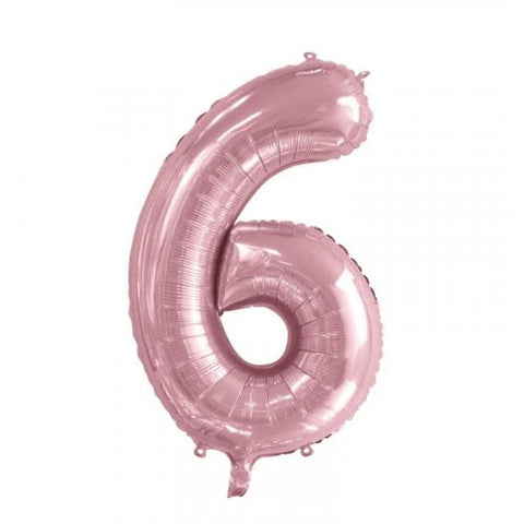 86cm Foil Number Six Light Pink #AP213766 - Each (Pkgd.)