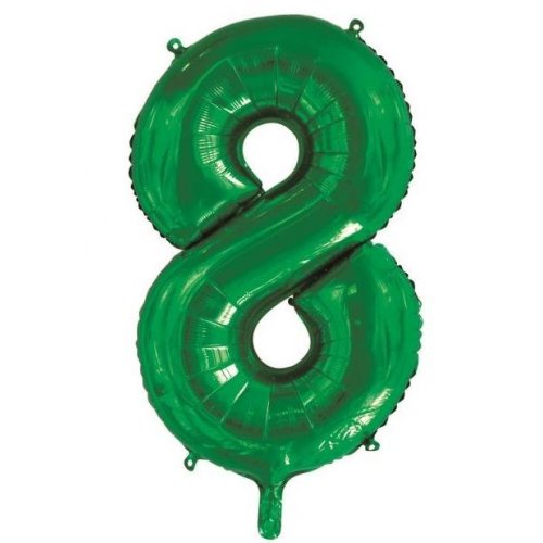 86cm Number Foil Number Eight Green #213838 - Each (Pkgd.)