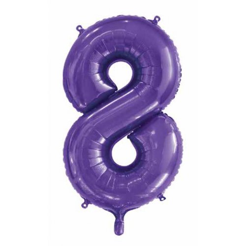 86cm Foil Number Eight Purple #AP213848 - Each (Pkgd.)