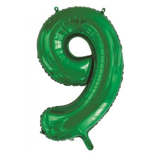 86cm Number Foil Number Nine Green #213839 - Each (Pkgd.)