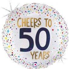 45cm Round Foil Balloon Cheer to 50 Years #G26216GHP - Each (Pkgd.)