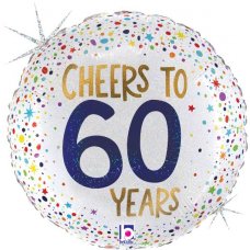 45cm Round Foil Balloon Cheer to 60 Years #G26217GHP - Each (Pkgd.)