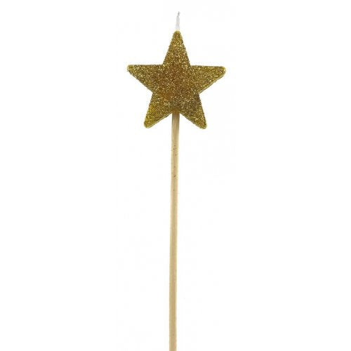 Long Stick Candle STAR Gold #447251 Each