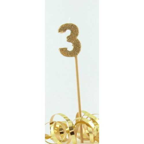 Long Stick Candle Three Gold #447803 Each