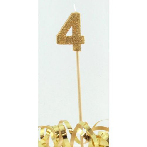 Long Stick Candle Four Gold #447804 Each