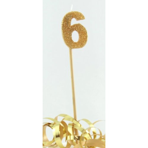 Long Stick Candle Six Gold #447806 Each