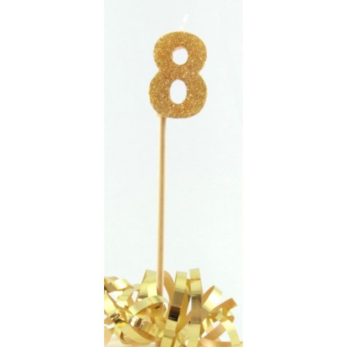 Long Stick Candle Eight Gold #447808 Each