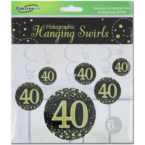 Hanging Swirl SPARKLING FIZZ 40th Black/Gold #APOT657908