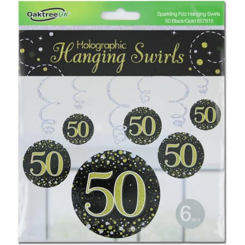 Hanging Swirl SPARKLING FIZZ 50th Black/Gold #APOT657915