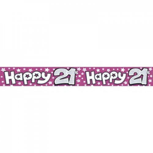 2.6m BANNER Happy 21st Birthday PINK #AP109241