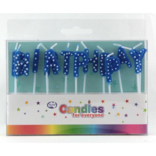 Candle Happy B'day Blue Polka Dots Pack of 5 #442605