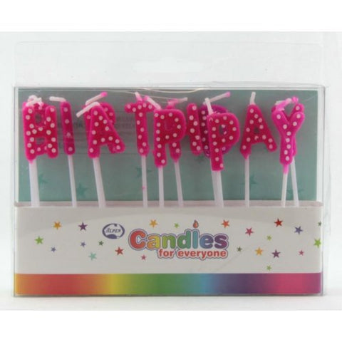 Candle Happy B'day Pink Polka Dots Pack of 5 #442603