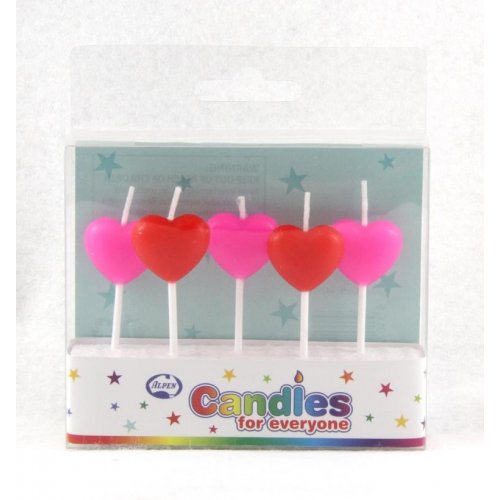 Candle Hearts Red & Pink Pack of 5 #442551