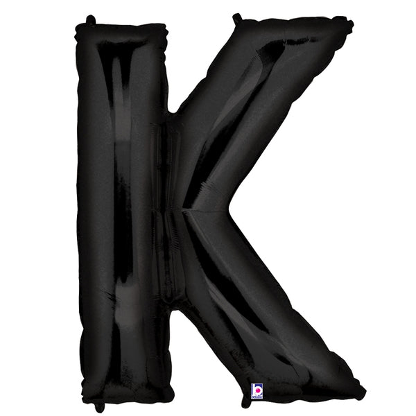 100cm Letter Foil Letter K BLACK - Each (Pkgd.)