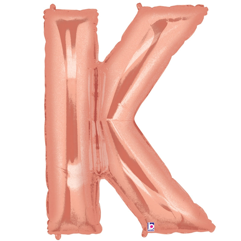 100cm Letter Foil Letter K ROSE Gold - Each (Pkgd.)